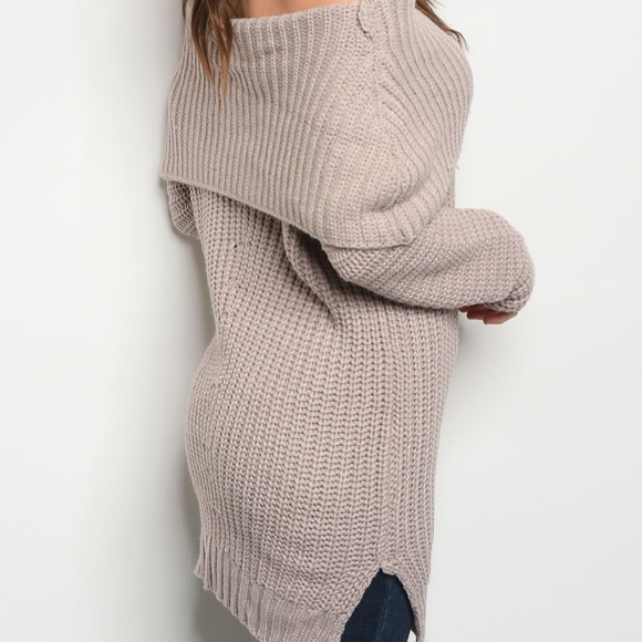 CLEARANCE ‼️SAND OFF SHOULDER - SWEATER - Picture 5 of 5